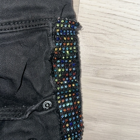 PREME - MEN’S BLACK DISTRESSED / MULTI COLOR DIAMOND JEANS SIZE 42W/34L - Picture 5 of 5